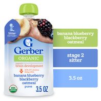 Gerber 2nd Foods Organic Banana Blueberry Blackberry Oatmeal Pouch