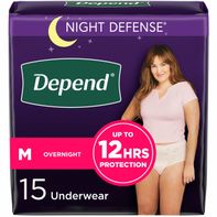 Depend Night Defense Women's Adult Postpartum Incontinence Underwear, M