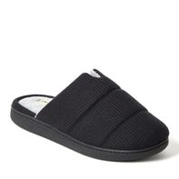 Dearfoams Waffle Knit Scuff Slippers, XL - Black