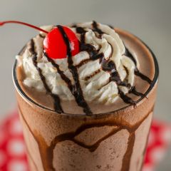 Chocolate Shake on a chef's table.
