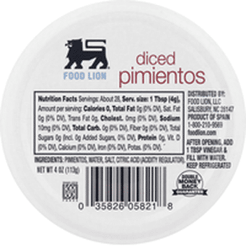 Food Lion Pimientos Diced 7 Oz Instacart