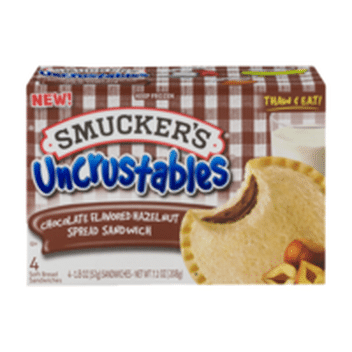 uncrustables hazelnut smucker flavored sandwiches smuckers