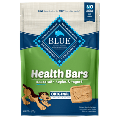 Blue Buffalo Health Bars Natural Crunchy Dog Treats Biscuits, Apple & Yogurt
