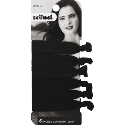 Scunci Ponytailers, Knotted, Black