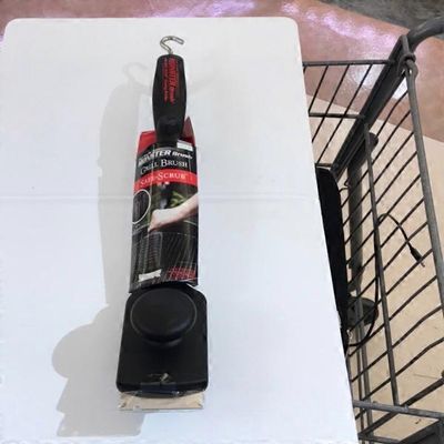 Charcoal Companion Dual Handle Monster Barbecue Grill Brush & Grill Scraper With Safe-Scrub Nylon Bristles