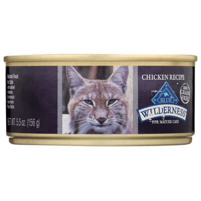 Blue Buffalo Wilderness High Protein Grain Free, Natural Mature Pate Wet Cat Food, Chicken