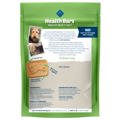 Blue Buffalo Health Bars Natural Crunchy Dog Treats Biscuits, Apple & Yogurt