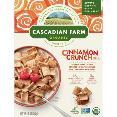Cascadian Farm Cereal, Organic, Cinnamon Crunch