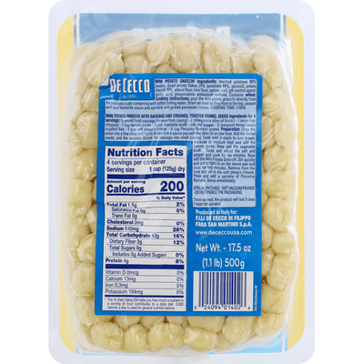De Cecco Potato Gnocchi, No. 402, Mini