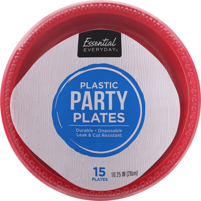 Essential Everyday Party Plates, Plastic, 10 Inch