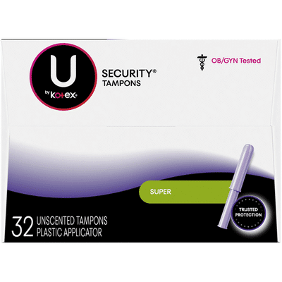 U By Kotex Security Tampons Super Absorbency Unscented 32 Each Instacart