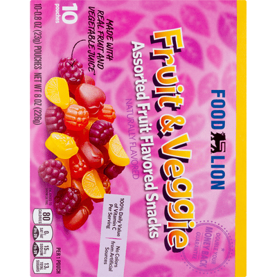 Food Lion Fruit Flavored Snacks, Fruit & Veggie, Assorted