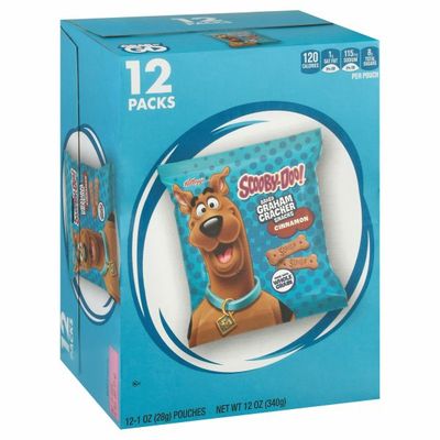 Kellogg's SCOOBY-DOO! Baked Graham Cracker Snacks, Made with Whole Grains, Kids Lunch Snacks, Cinnamon