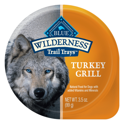 Blue Buffalo Wilderness Trail Trays High Protein, Natural Adult Wet Dog Food Cups, Turkey Grill