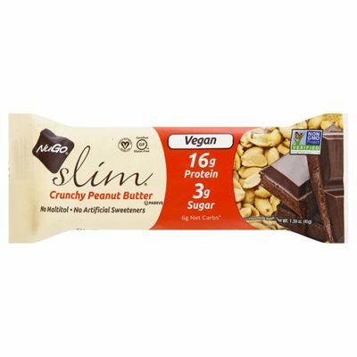 NuGo Slim Peanut Butter, Gluten Free, Low Sugar, Vegan Protein Bar