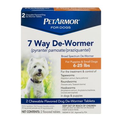 Petarmor For Dogs 7 Way De Wormer For Puppies Small Dogs 2 Ct 2 Ct Instacart