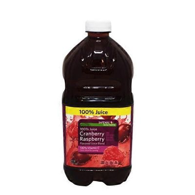 Signature Kitchens Cranberry Raspberry Flavored 100% Juice Blend Of Apple, Grape, Cranberry, And Red Raspberry Juices From Concentrate