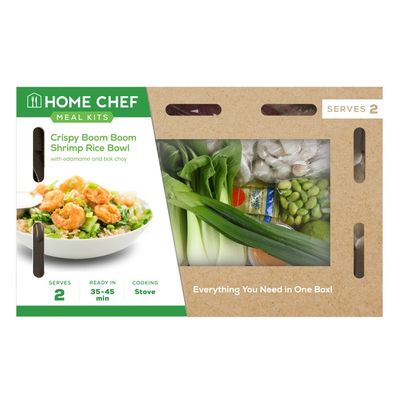 Home Chef Crispy Boom Boom Shrimp Rice Bowl With Edamame And Bok Choy