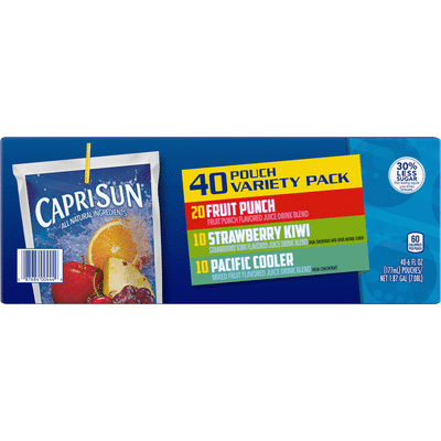 Capri Sun Fruit Punch, Strawberry Kiwi & Pacific Cooler Naturally Flavored Juice Drink Blend Variety Pack
