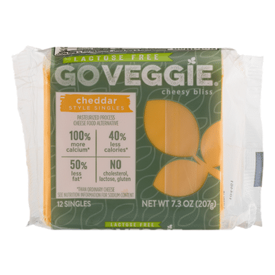 Go Veggie! Cheese Food Alternative, Pasteurized Process, Cheddar Style Singles