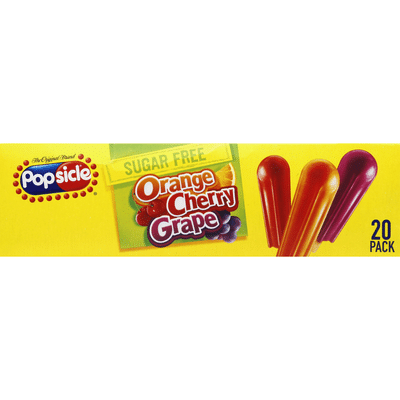 Popsicle Ice Pops Sugar Free Orange Cherry Grape