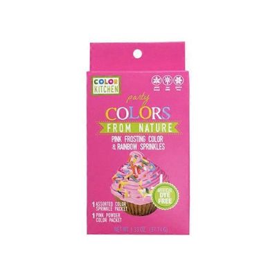 Color Kitchen Pink Food Color & Rainbow Sprinkle Party Set