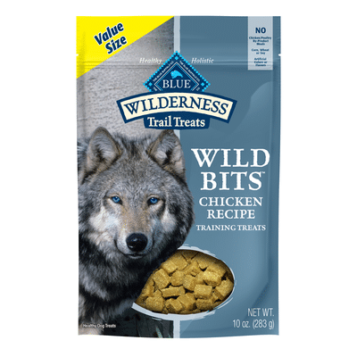 Blue Buffalo Wilderness Trail Treats Wild Bits High Protein Grain Free Soft-Moist Training Dog Treats, Chicken Recipe