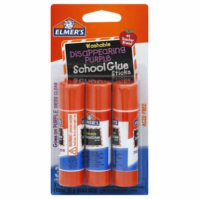 Elmer's Glue Sticks, School, Disappearing Purple