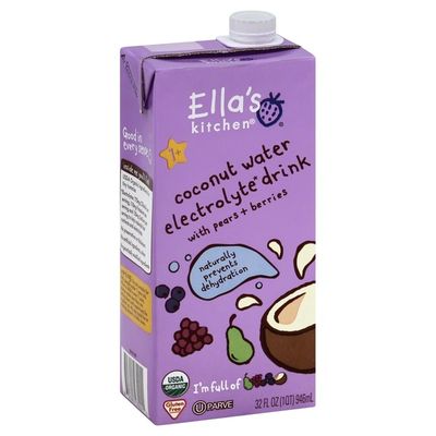 Ella's Kitchen Electrolyte Drink, Coconut Water, with Pears + Berries, 1+