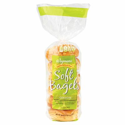 Wegmans Soft Bagels, Onion, 6 Count