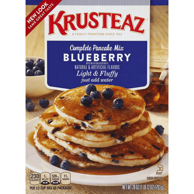 Krusteaz Pancake Mix, Complete, Blueberry