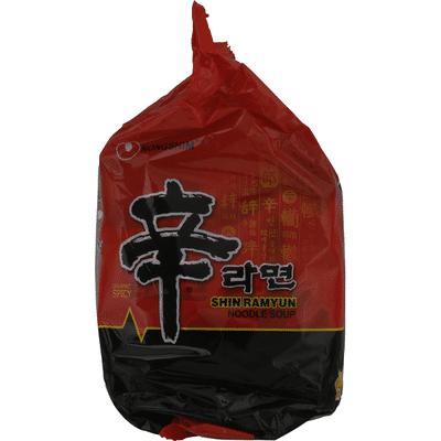 Nongshim Noodle Soup, Gourmet Spicy, Shin Ramyun, Family Pack, 4 Pack