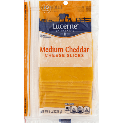 Lucerne Cheese, Slices, Medium Cheddar
