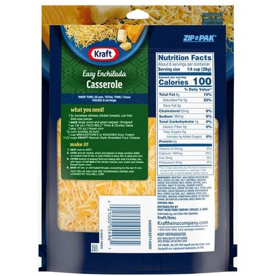 Kraft Finely Shredded Mexican Style Four Cheese