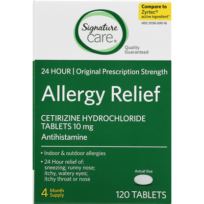 Signature Home Allergy Relief, Original Prescription Strength, 10 mg, Tablets
