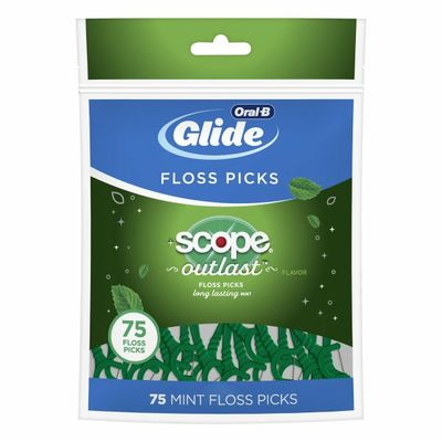 Oral-B Mint Dental Floss Picks With Long Lasting Scope Flavor
