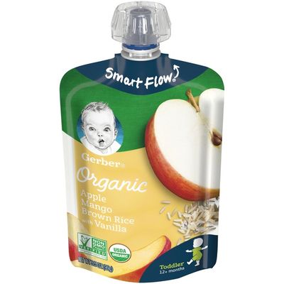 Gerber Organic Toddler Food, Apples Mangoes with Rice & Vanilla