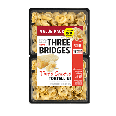 Three Bridges Tortellini, Triple Cheese, Value Pack