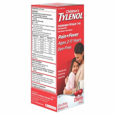 TYLENOL Oral Suspension, Dye-Free Cherry