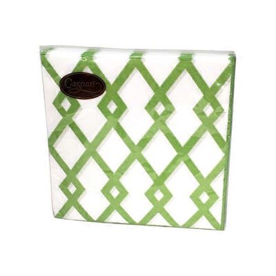 Caspari Trellis Green Cocktail Napkin