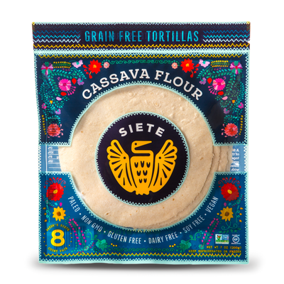 Siete Tortillas, Grain Free, Cassava Flour, 8 Pack