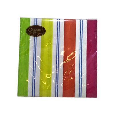 Caspari Awning Stripe Brights Cocktail Napkins