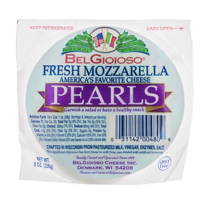 BelGioioso Cheese Fresh Mozzarella Cheese, Pearls, Cryo