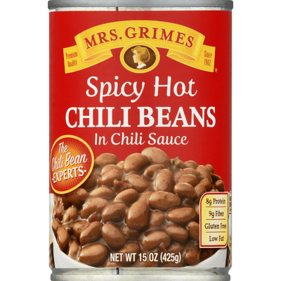 Mrs Grimes Chili Beans, in Chili Sauce, Spicy Hot