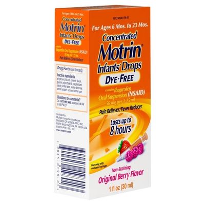Infant's Motrin Concentrated Drops, Dye-Free, Berry