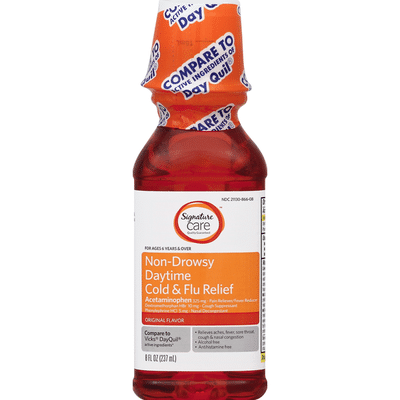 Signature Cold & Flu Relief, Daytime, Non-Drowsy, Original Flavor