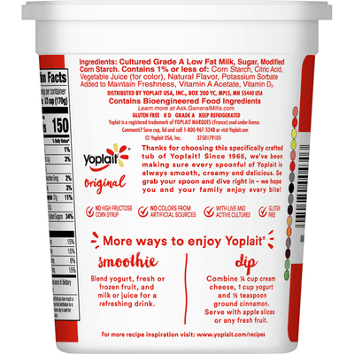 Yoplait Original Yogurt, Original Strawberry, Low Fat Yogurt
