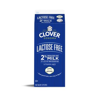 Clover Sonoma Lactose Free UHT Reduced Fat 2% Milk Half Gallon