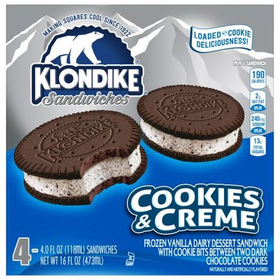 Klondike Frozen Dairy Dessert Sandwiches Oreo