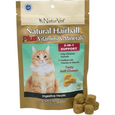 NaturVet Natural Hairball Plus Vitamins & Minerals Soft Chews For Cats